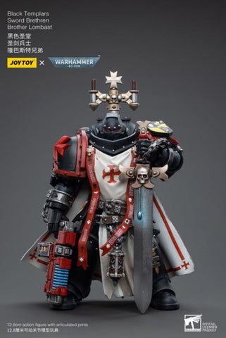 Warhammer 40K Black Templars Sword Brethren Brother Lombast 1/18 Scale Figure