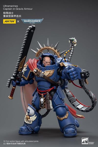 Warhammer 40k Ultramarines Captain in Gravis Armour 1/18 Scale Action Figure