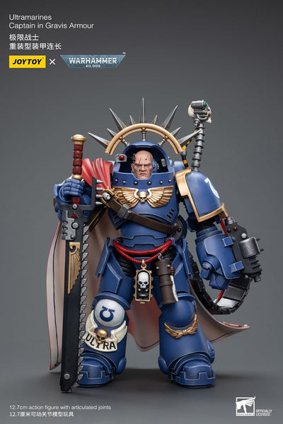Warhammer 40k Ultramarines Captain in Gravis Armour 1/18 Scale Action Figure