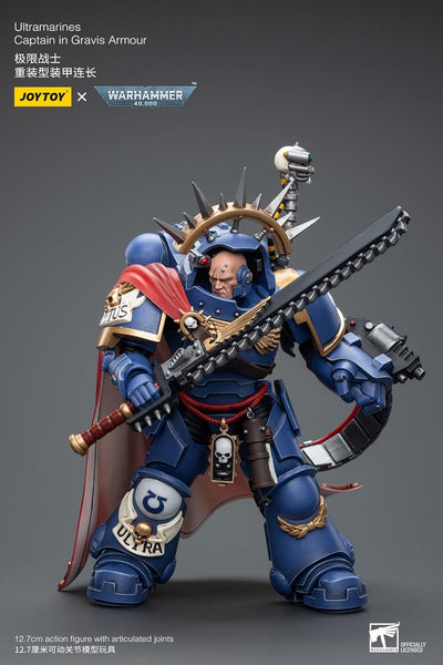Warhammer 40k Ultramarines Captain in Gravis Armour 1/18 Scale Action Figure