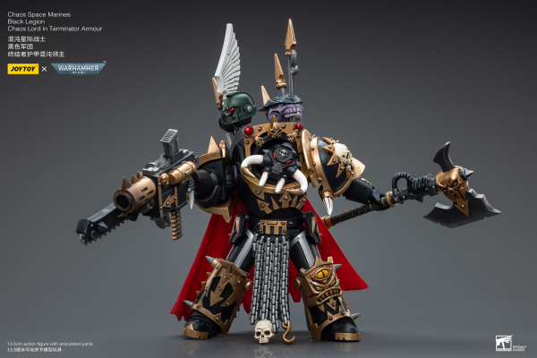 Warhammer 40K Chaos Space Marines Black Legion Chaos Lord in Terminator Armor 1/18 Scale Figure