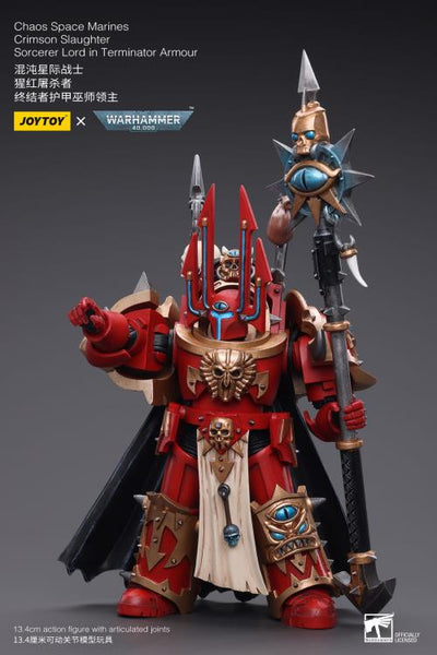 Warhammer 40k Chaos Space Marines Crimson Slaughter Sorcerer Lord in Terminator Armour 1/18 Scale Figure