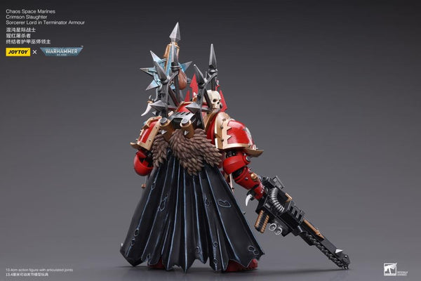 Warhammer 40k Chaos Space Marines Crimson Slaughter Sorcerer Lord in Terminator Armour 1/18 Scale Figure