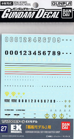 Gundam Decal 027 - Gundam Decal Set for Battle Ship