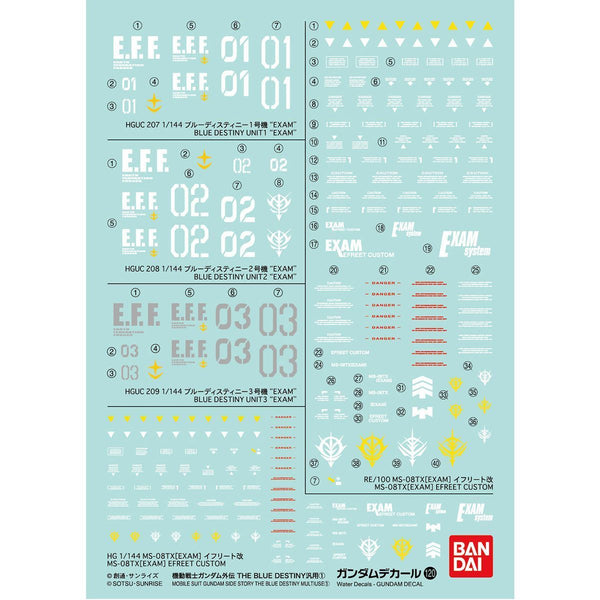 Gundam Decal 120 - Mobile Suit Gundam Side Story The Blue Destiny Multiuse 1