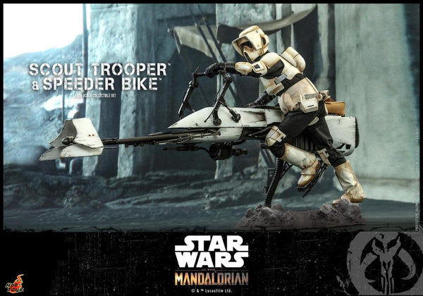Star Wars The Mandalorian: Scout Trooper With Speeder Bike 1/6 Figure TMS017