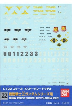 Gundam Decal 022 - Zeta Gundam Series
