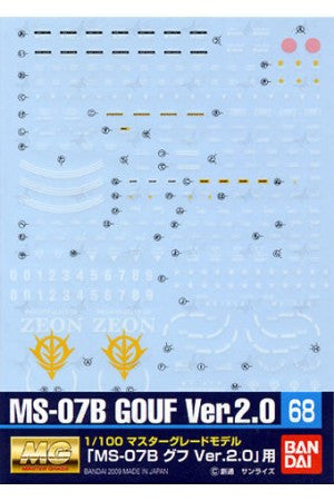 Gundam Decal 068 - MG Gouf Ver 2.0